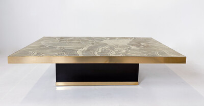 Brass Coffee Table, Belgium, 1970s