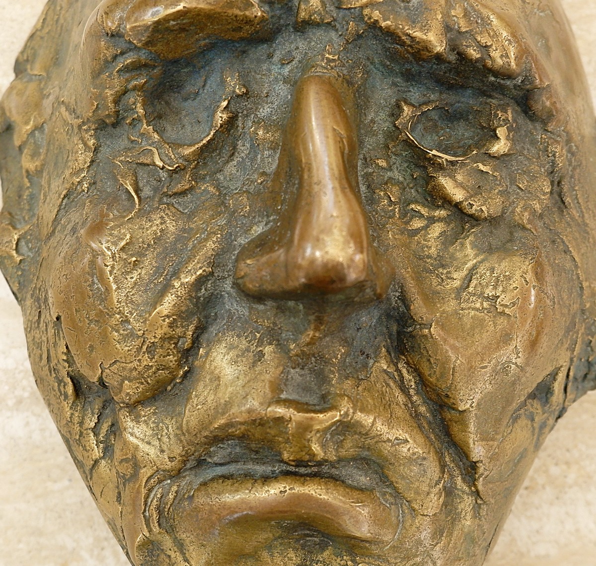 bronze mask sculpture 