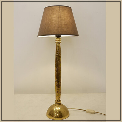 Brutalist brass table lamp