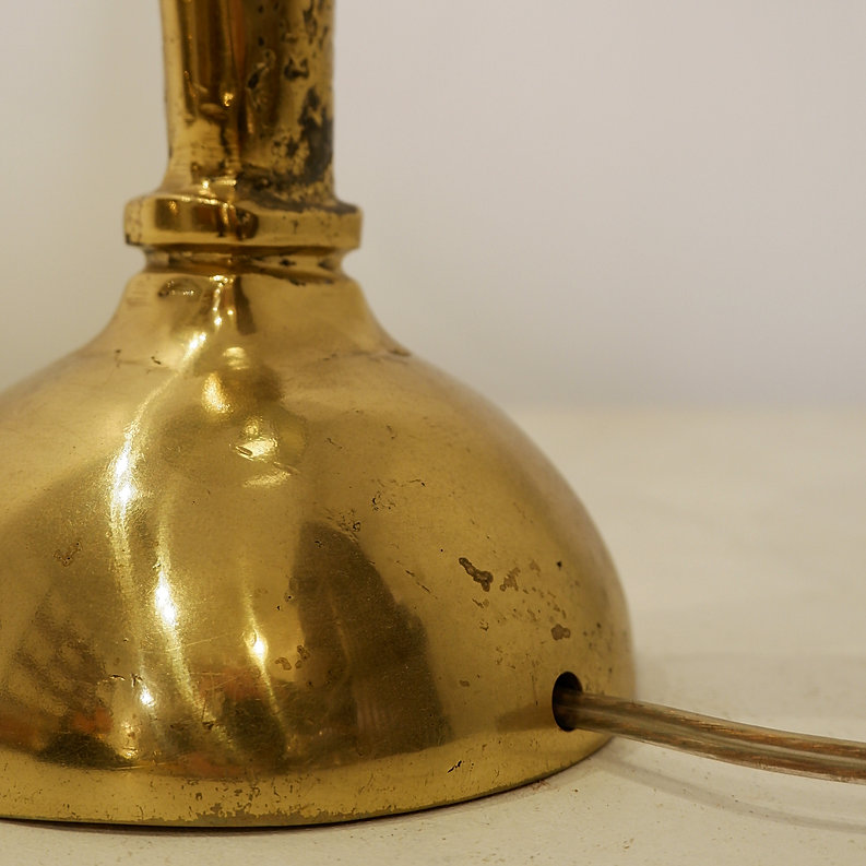 Brutalist brass table lamp