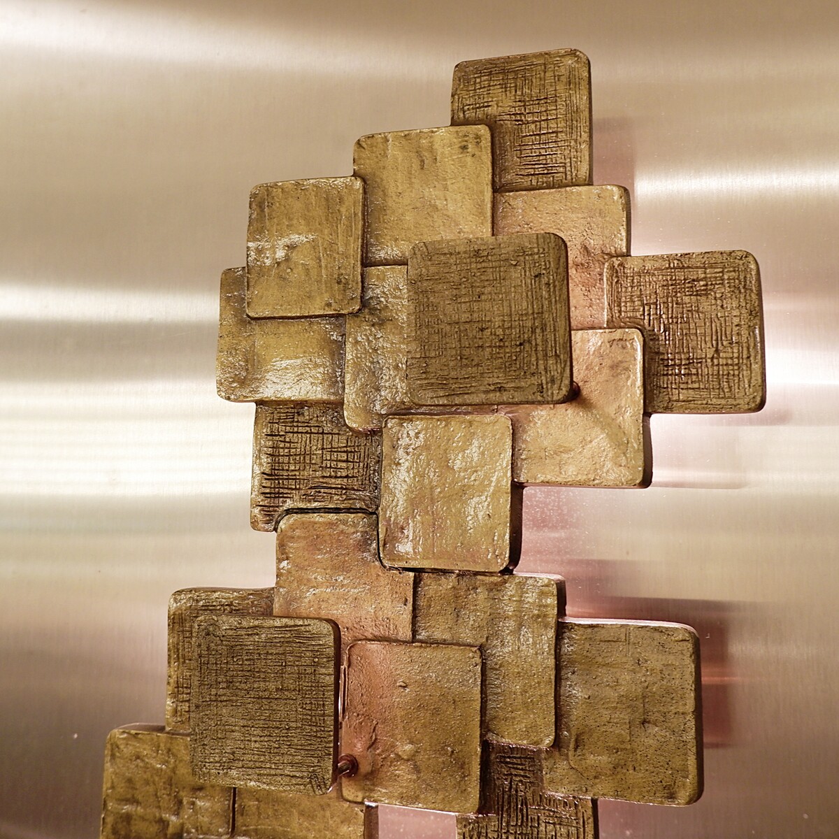 Brutalist bronze wall sconce by Maxime Delo, Italy, 1970s