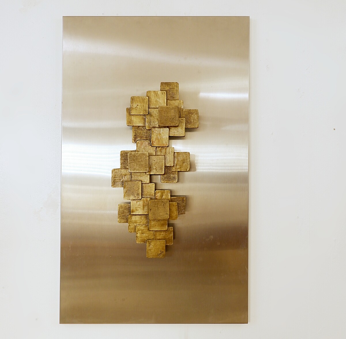 Brutalist bronze wall sconce by Maxime Delo, Italy, 1970s
