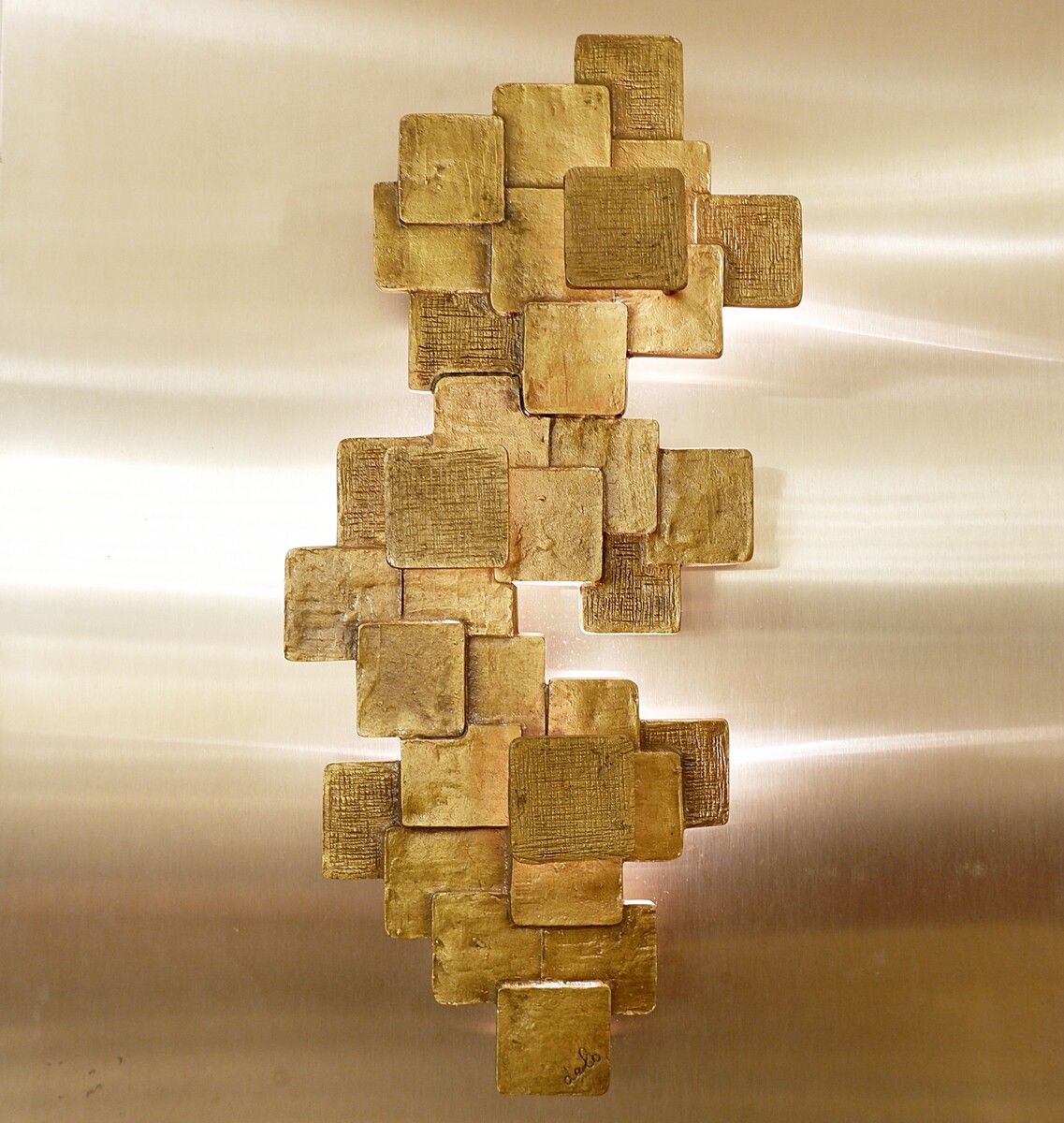 Brutalist bronze wall sconce by Maxime Delo, Italy, 1970s