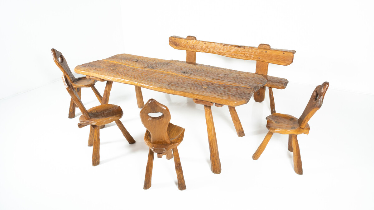 Brutalist Dining Table, Italy, 1970s