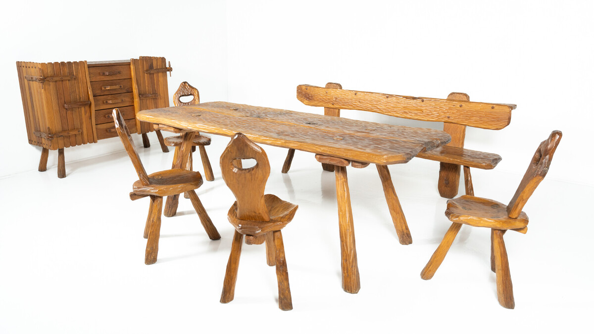 Brutalist Dining Table, Italy, 1970s