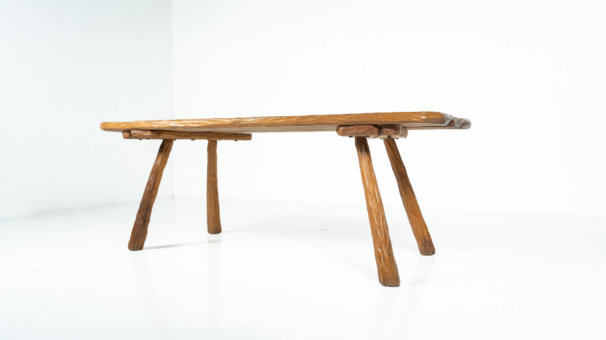 Brutalist Dining Table, Italy, 1970s