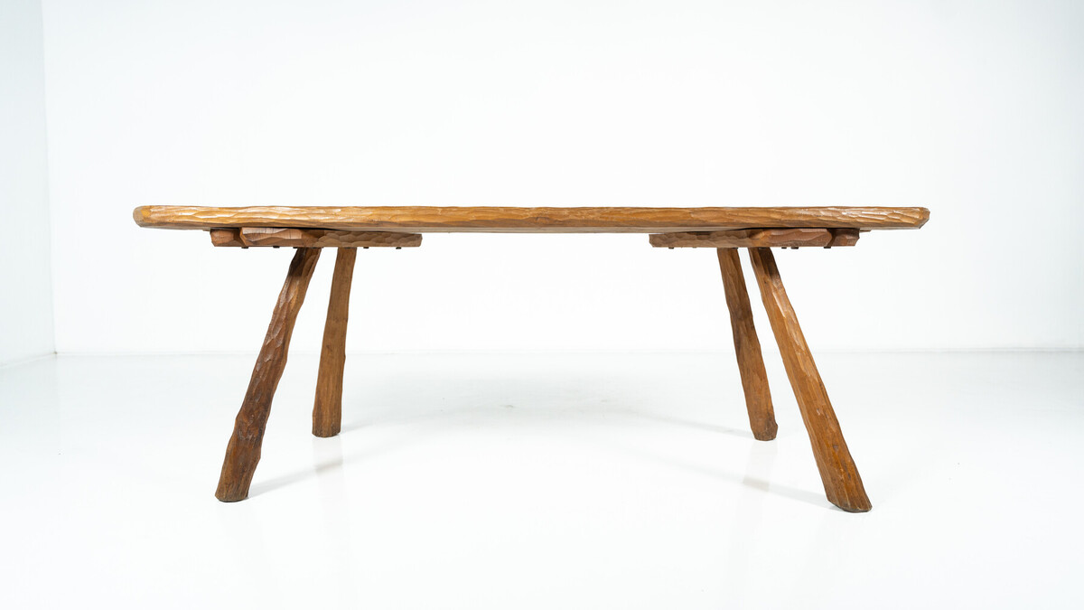 Brutalist Dining Table, Italy, 1970s