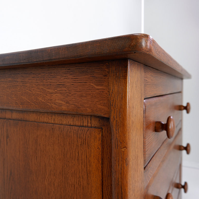 Brutalist Masive Oak chest of drawers - 1960s