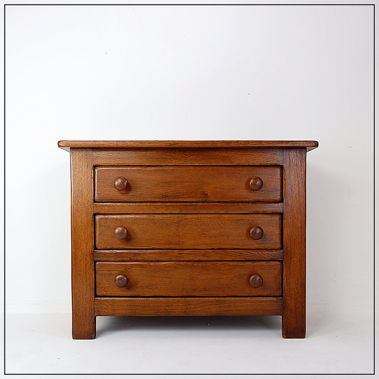 Brutalist Masive Oak chest of drawers - 1960s