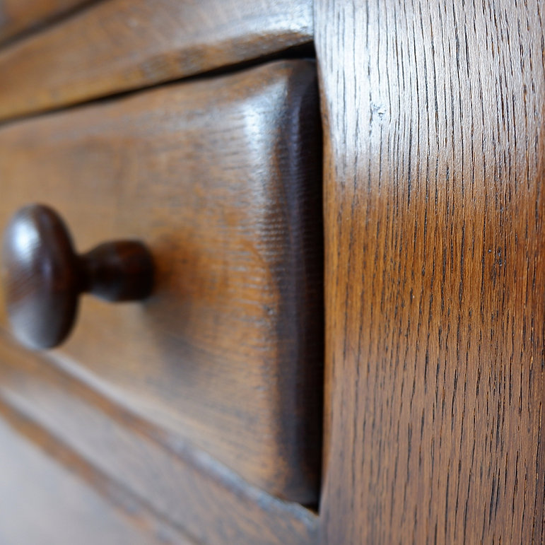 Brutalist Masive Oak chest of drawers - 1960s