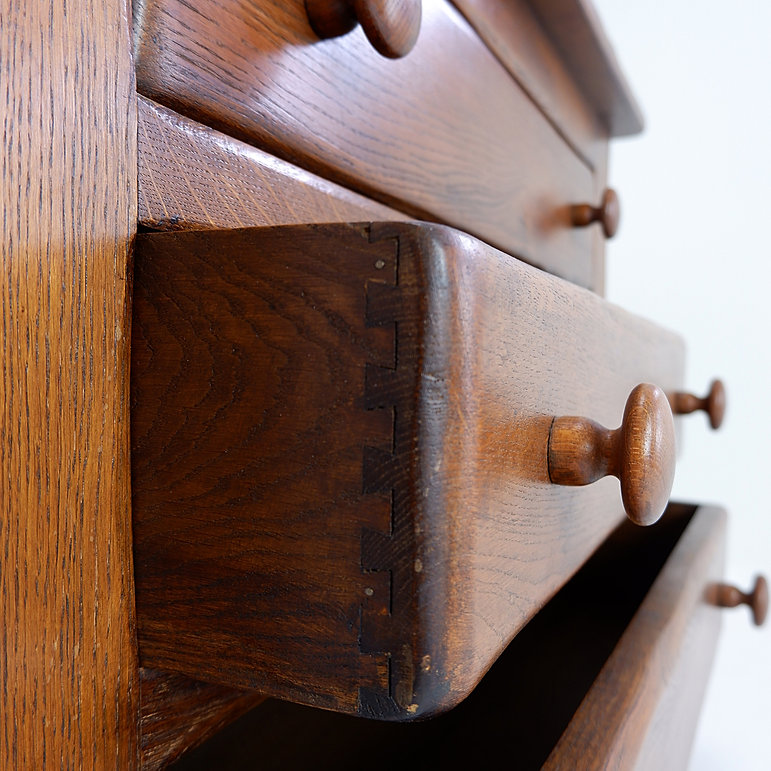 Brutalist Masive Oak chest of drawers - 1960s