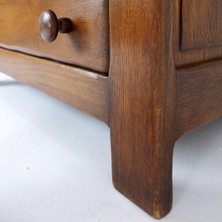 Brutalist Masive Oak chest of drawers - 1960s