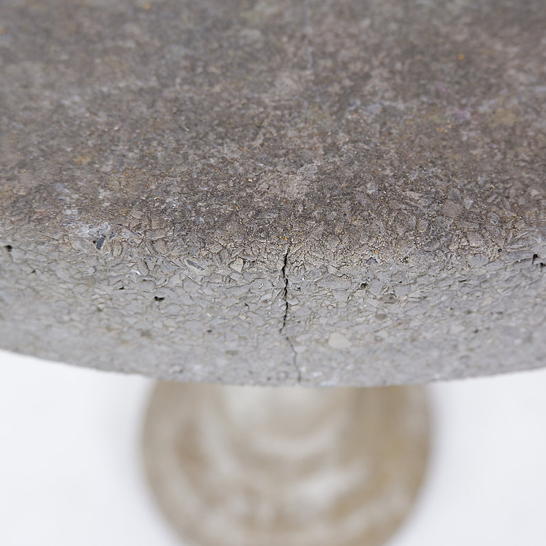 Cast stone round top pedestal garden table - 1958