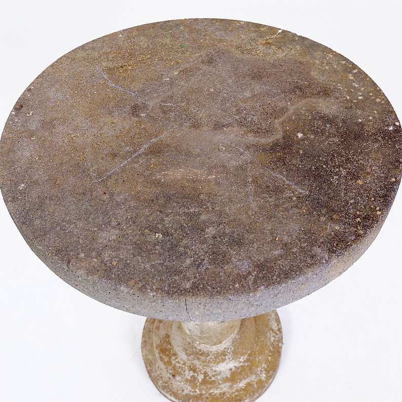 Cast stone round top pedestal garden table - 1958