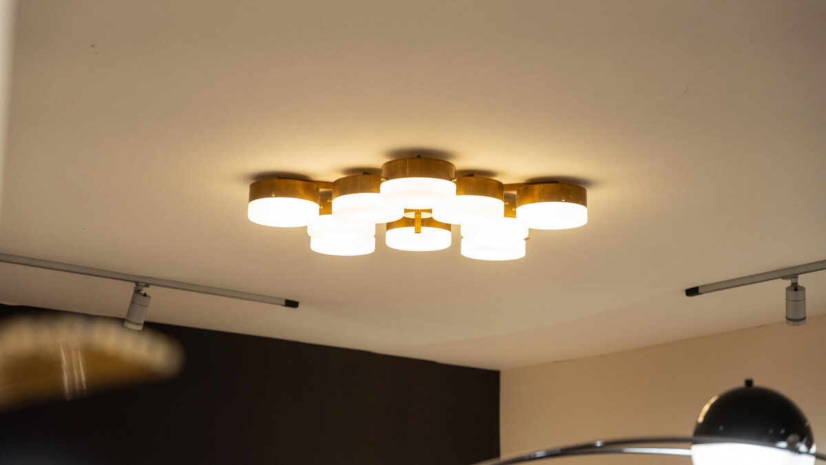 Ceiling Light with 10 Arms by Gio Ponti for Arredoluce, 1960s
