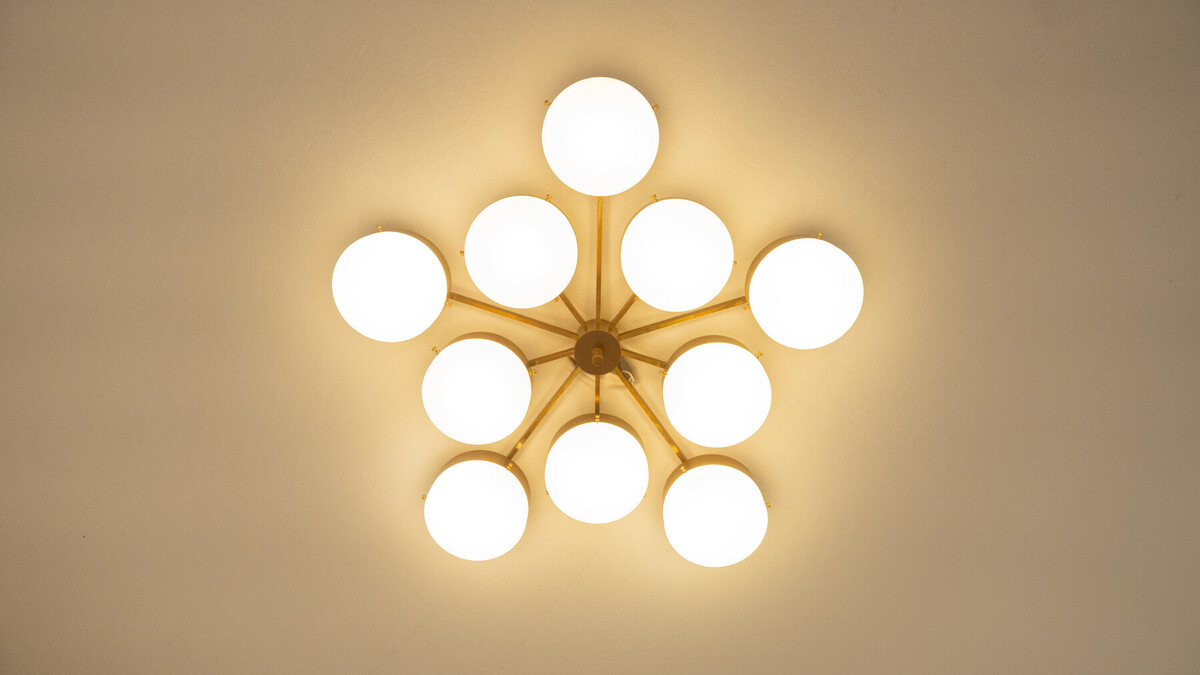 Ceiling Light with 10 Arms by Gio Ponti for Arredoluce, 1960s
