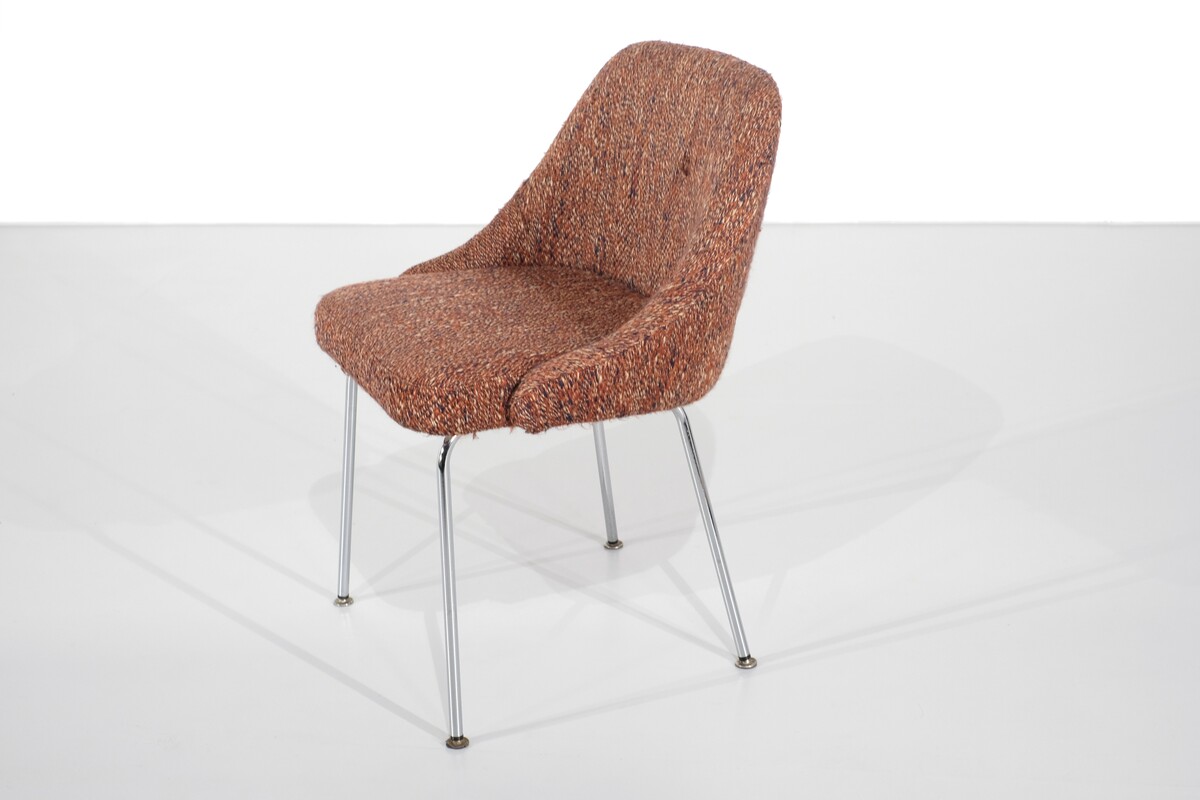 Chair in tweed by  Mobilier International - 1960s