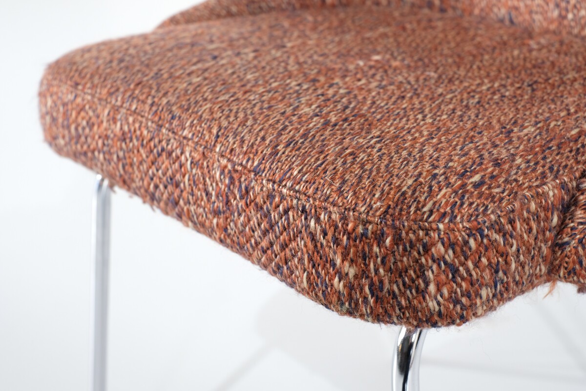 Chair in tweed by  Mobilier International - 1960s