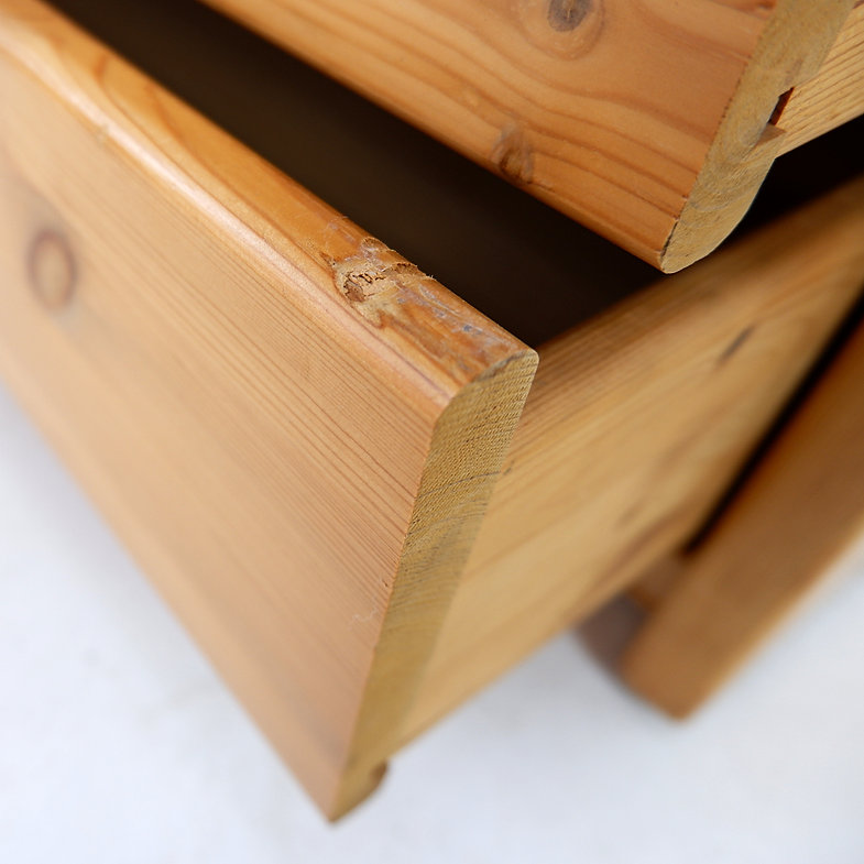 chest of drawers in solid pine -in the style of Charlotte Perriand