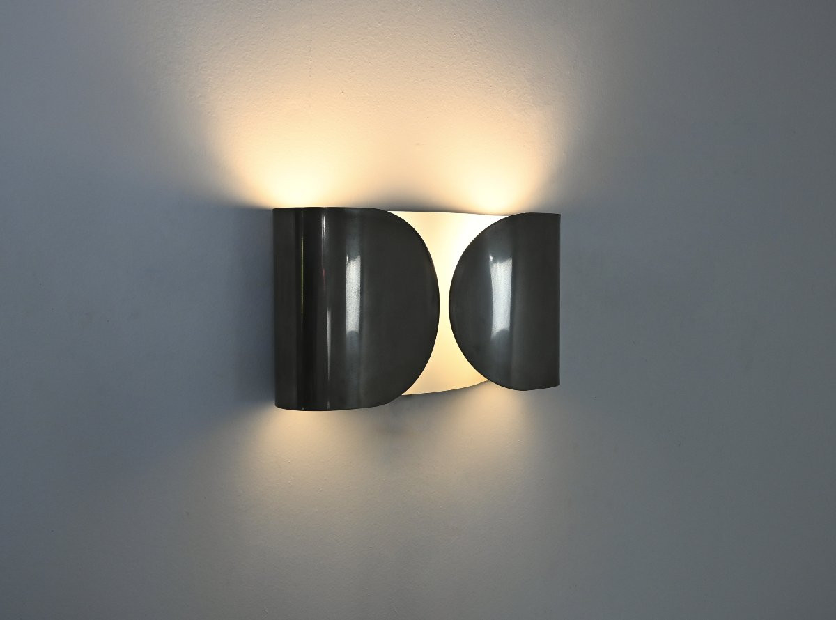 Chrome Foglio Sconce by Tobia & Afra Scarpa for Flos, 1960s