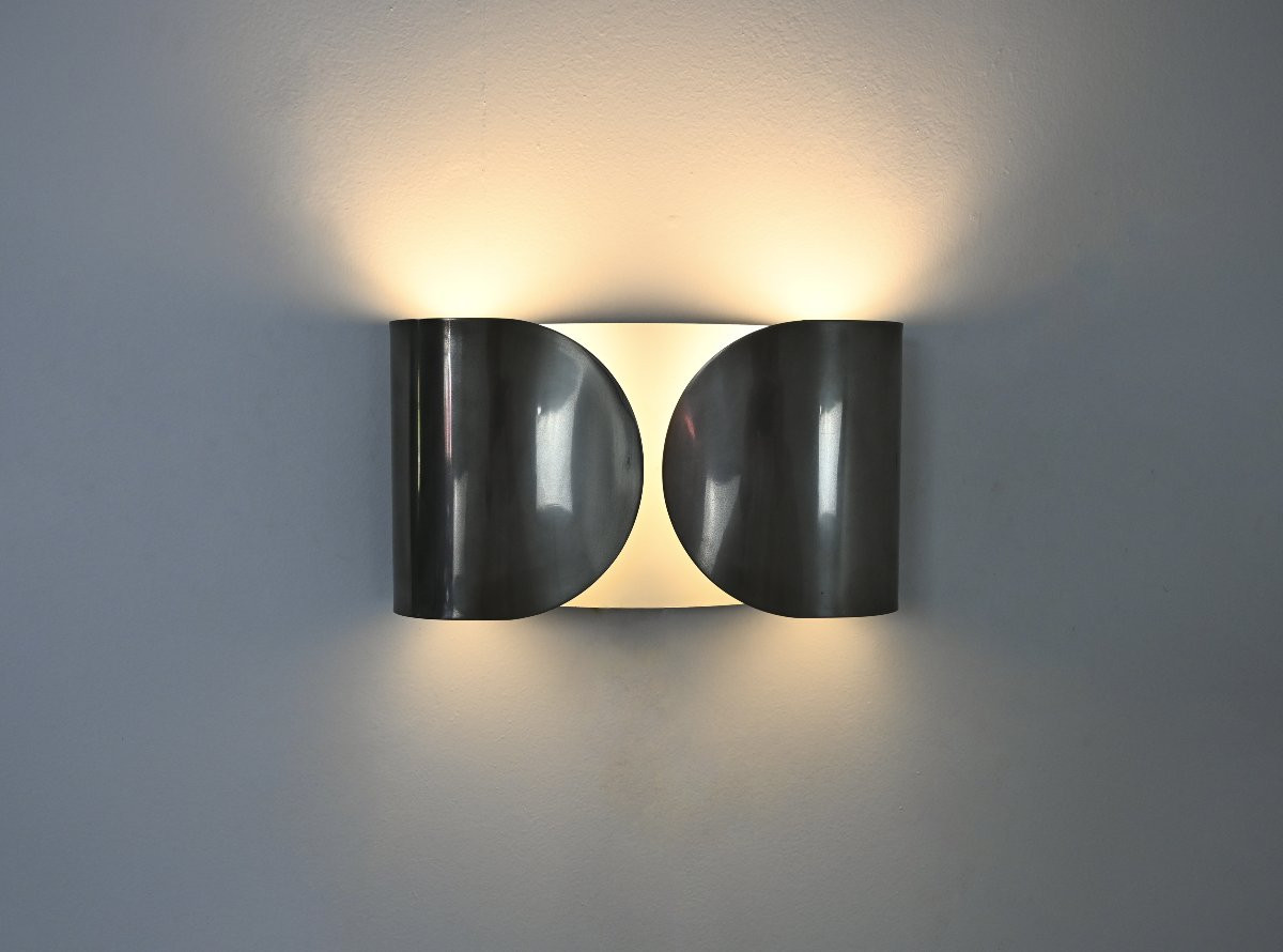 Chrome Foglio Sconce by Tobia & Afra Scarpa for Flos, 1960s