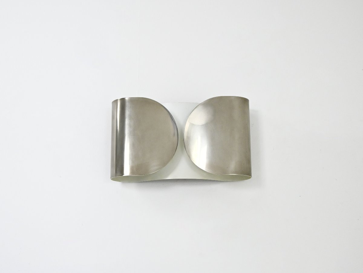 Chrome Foglio Sconce by Tobia & Afra Scarpa for Flos, 1960s