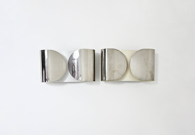 Chrome Foglio Sconces by Tobia & Afra Scarpa for Flos, 1960s, set of 2