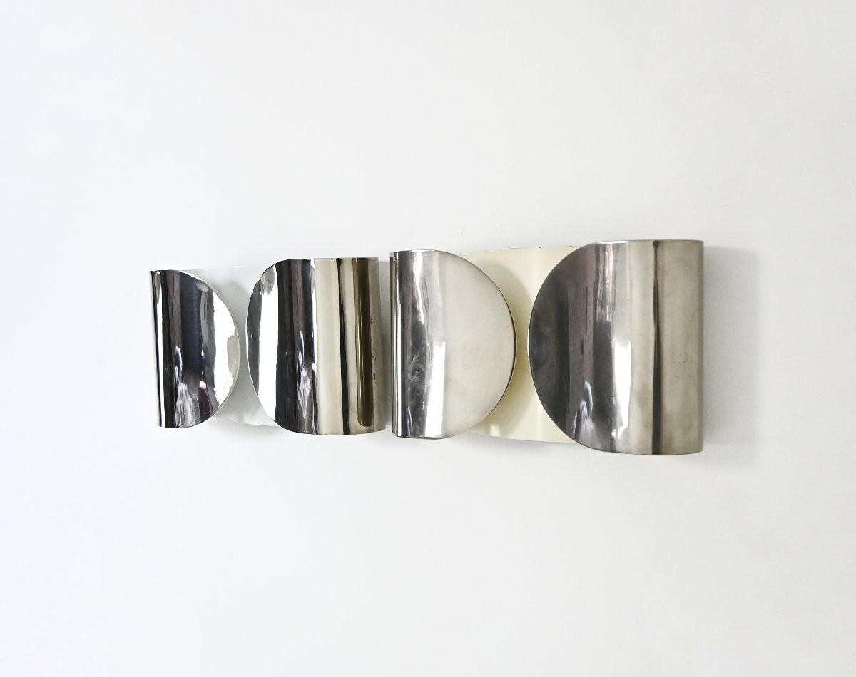 Chrome Foglio Sconces by Tobia & Afra Scarpa for Flos, 1960s, set of 2
