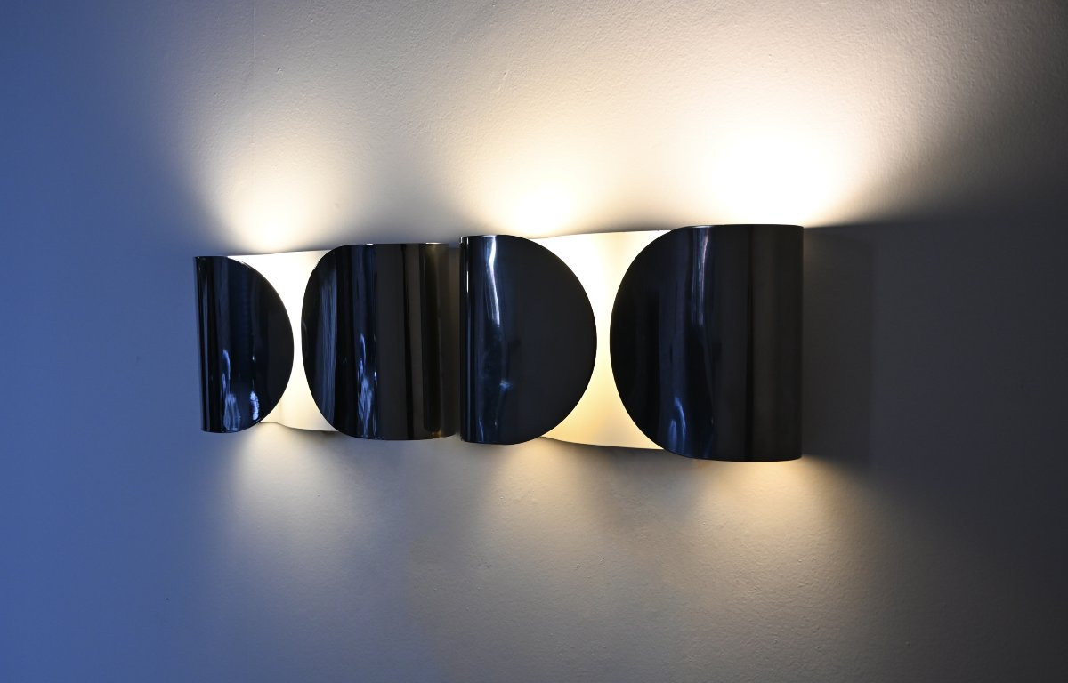 Chrome Foglio Sconces by Tobia & Afra Scarpa for Flos, 1960s, set of 2