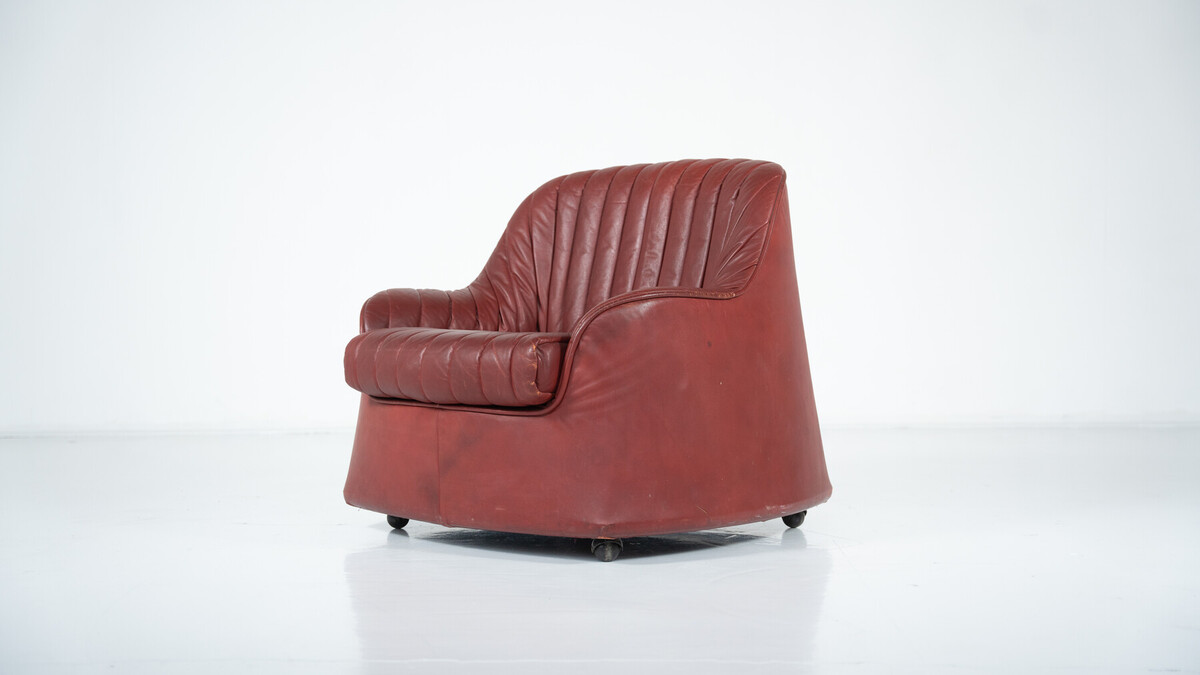 Ciprea Armchair by Afra and Tobia Scarpa for Cassina- Original Leather