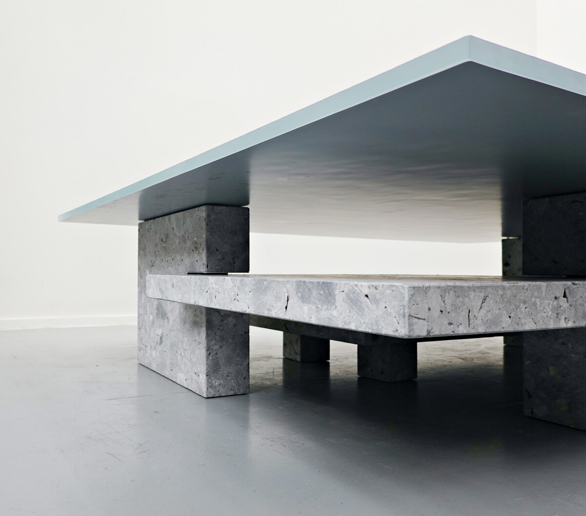 Coffee Table, Ceppo di gre and Glass, designed by Iceberg Studio