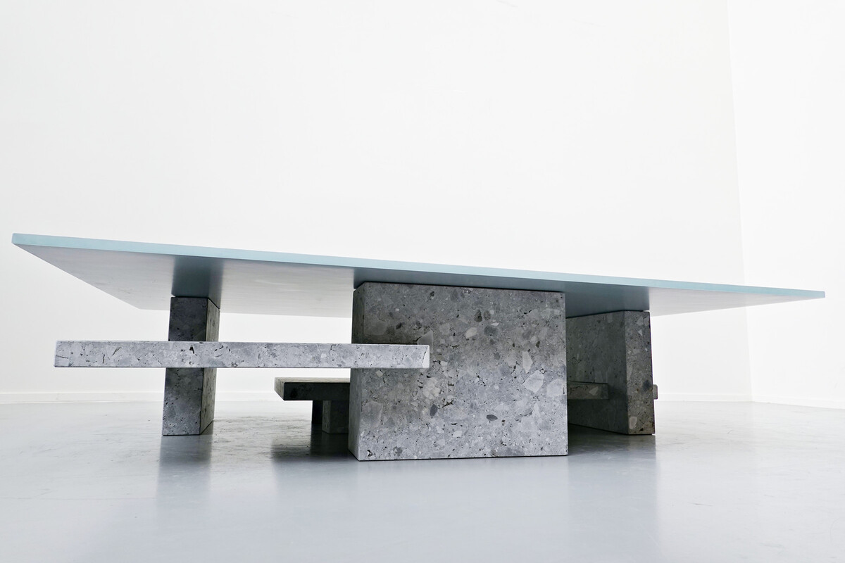 Coffee Table, Ceppo di gre and Glass, designed by Iceberg Studio