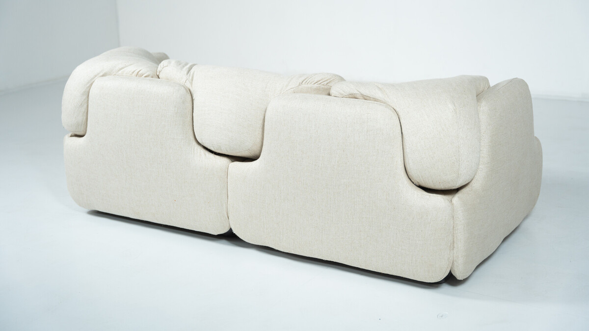 Confidential Sofa by Alberto Rosselli for Saporiti, Italy,1970s - New Beige Upholstery