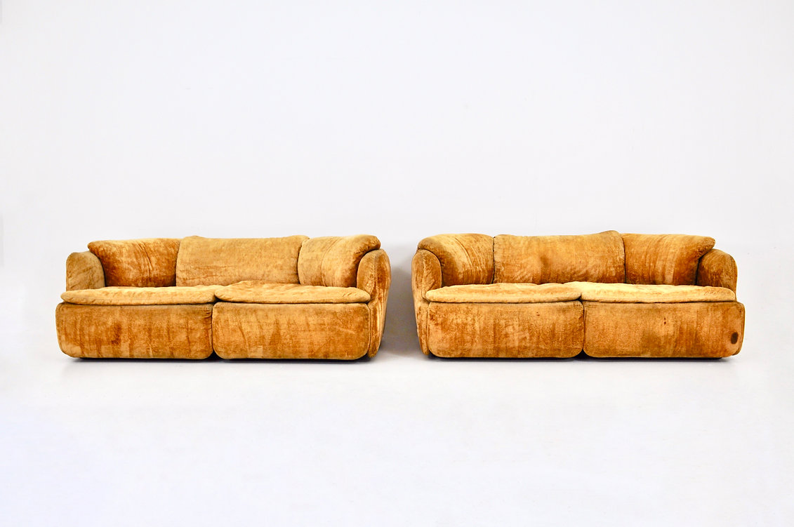 Confidential sofa set by Alberto Rosselli for Saporiti, 1970s