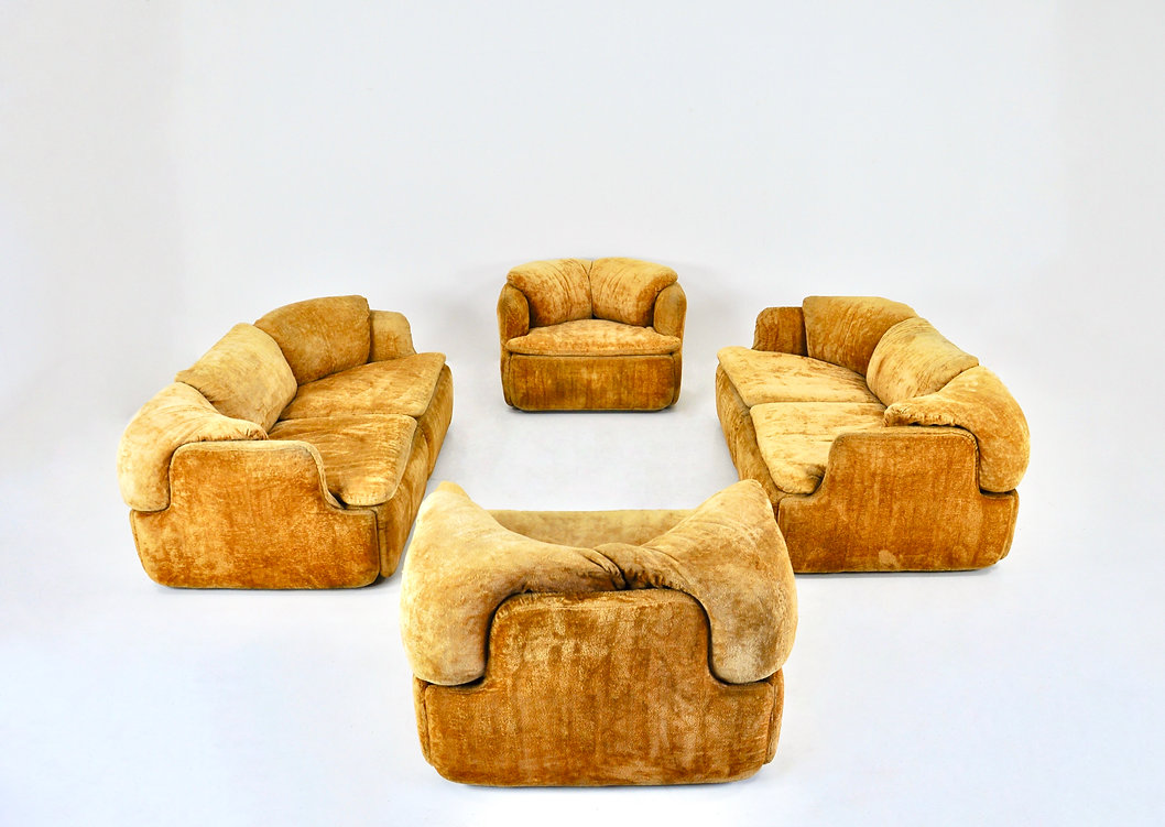 Confidential sofa set by Alberto Rosselli for Saporiti, 1970s