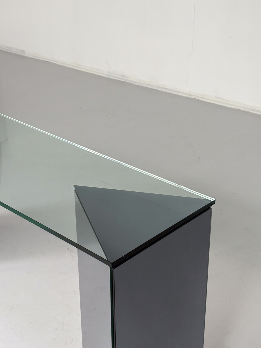 Console by Guiseppe Raimondi for Cristal Art, Mirrored Glass, Italy, 1970s