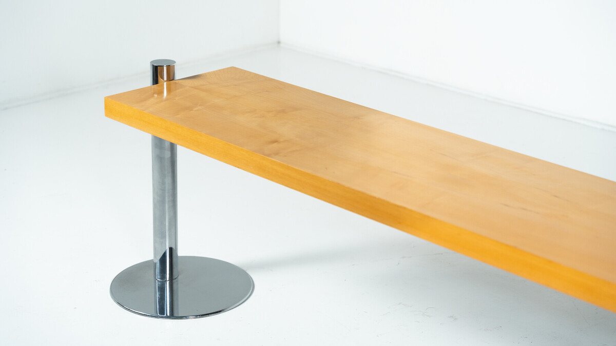 Console in Ash Wood and Metal attributed to Sergio Asti for Poltronova, 1970s