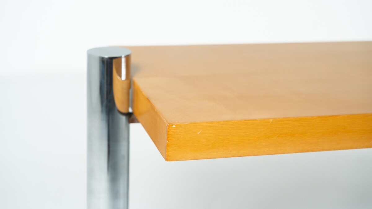 Console in Ash Wood and Metal attributed to Sergio Asti for Poltronova, 1970s