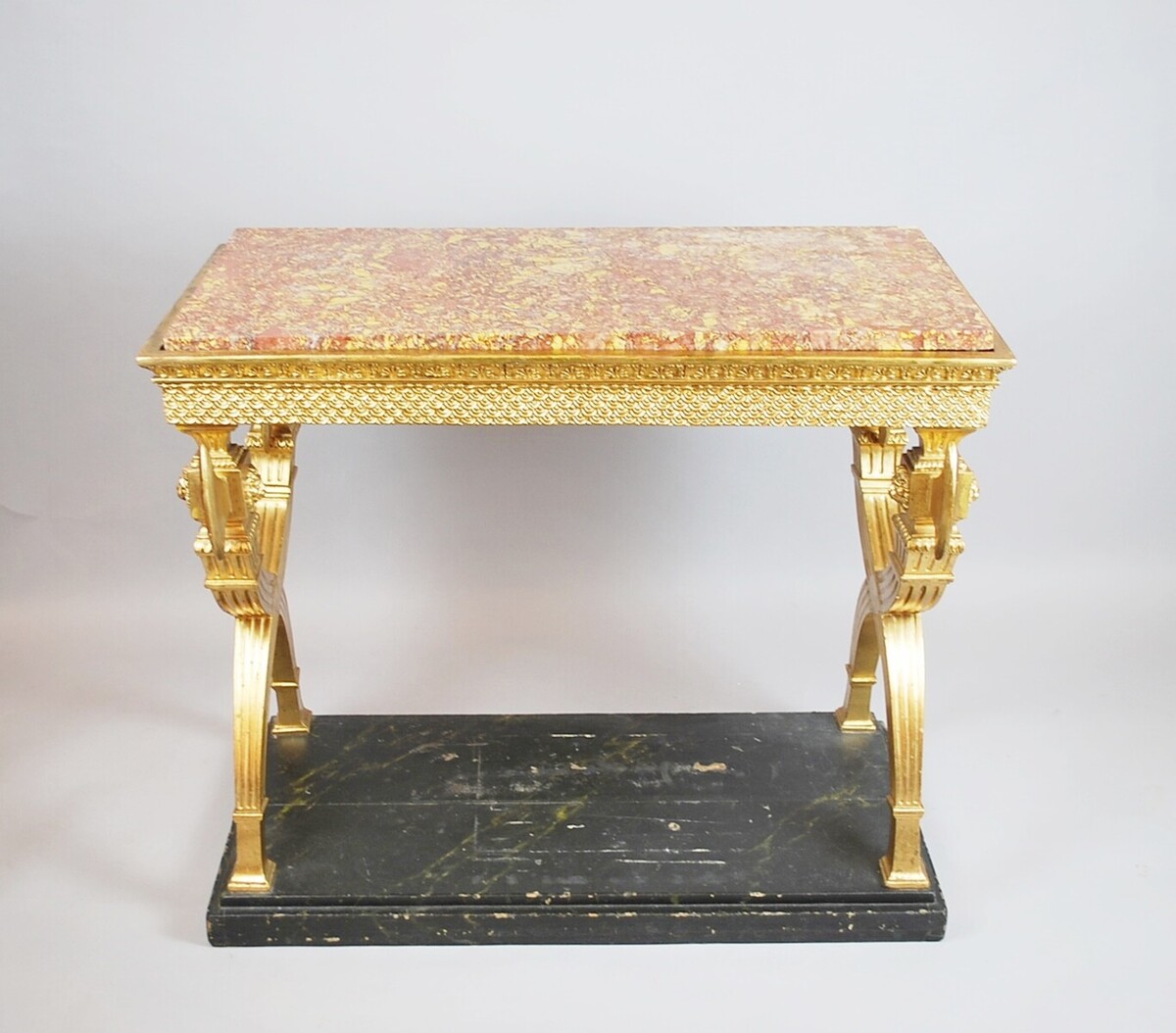 Console In Golden Wood, Marble, Sweden ( Circa 1800 )