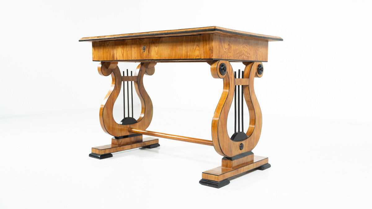 Console/Desk, Ash Veneer, Biedermeier