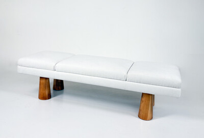 Contemporary Bench, Wood and Fabric, Italy