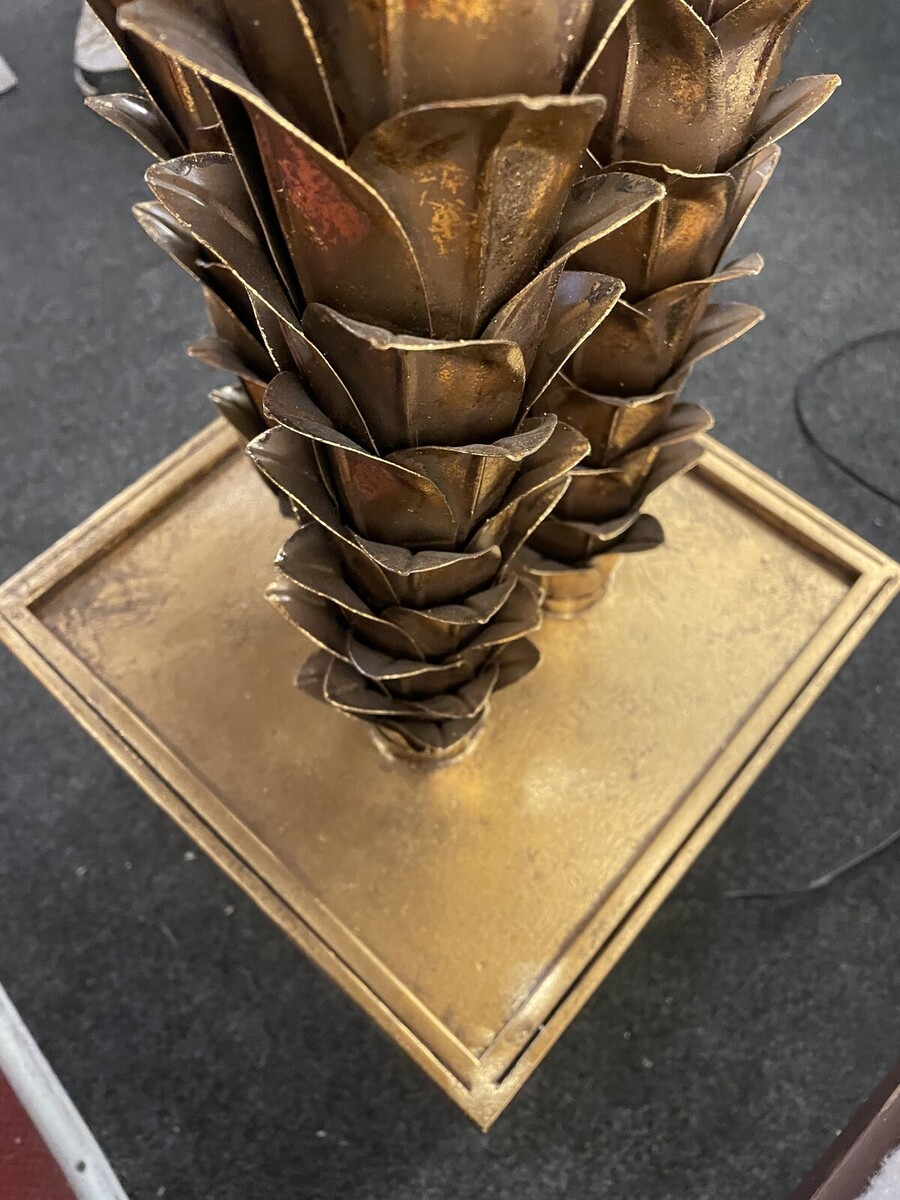 Contemporary Gilded Palm Floor Lamp, Gold Finish