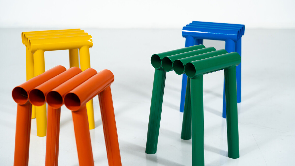 Contemporary Stools, Lacquered Aluminium