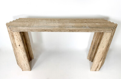 Contemporary Travertine Console, Italy