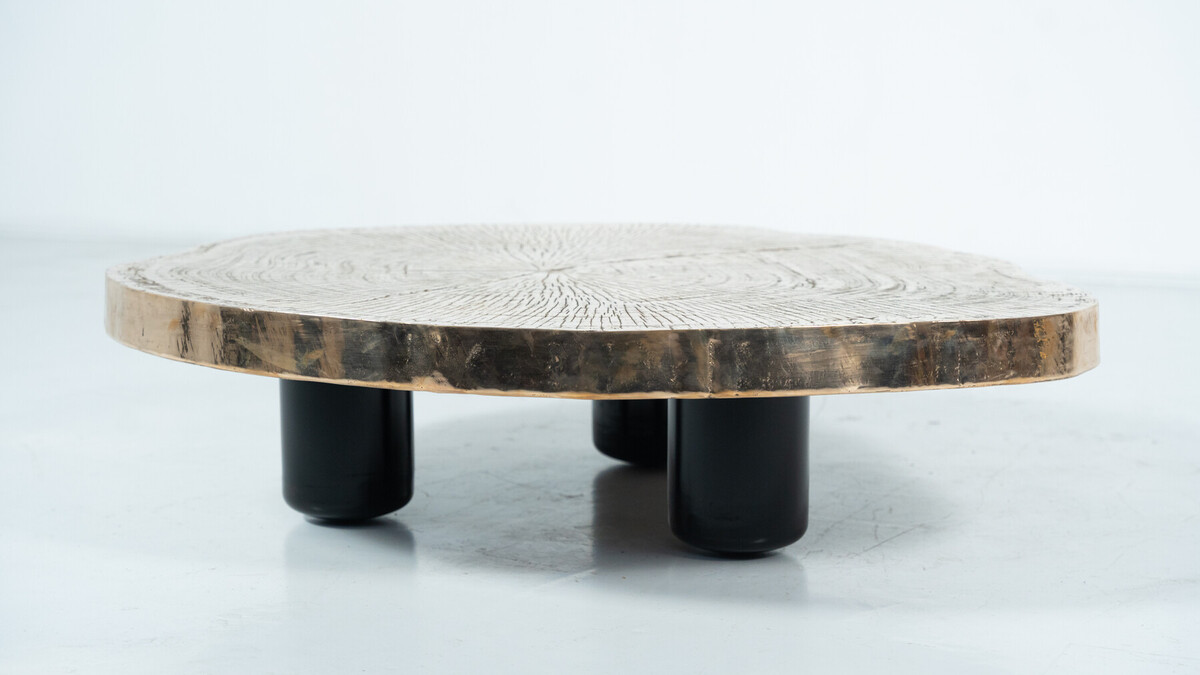 Contempory Tree Trunk Coffee Table, Bronze