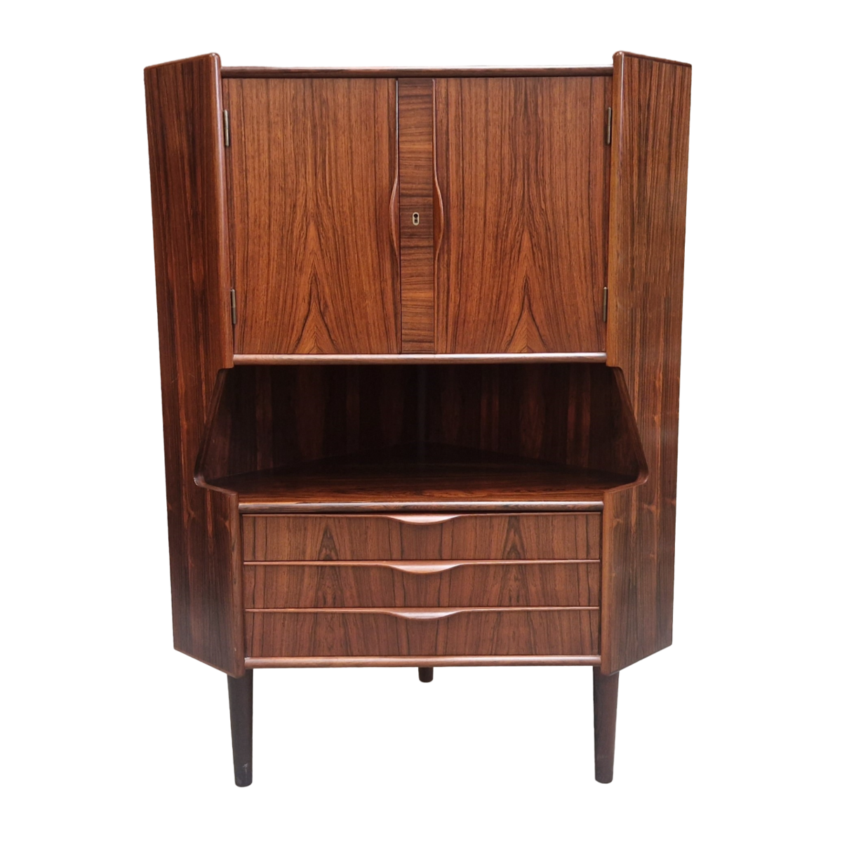 Corner cupboard by Omann Jun, Denmark, 1970's