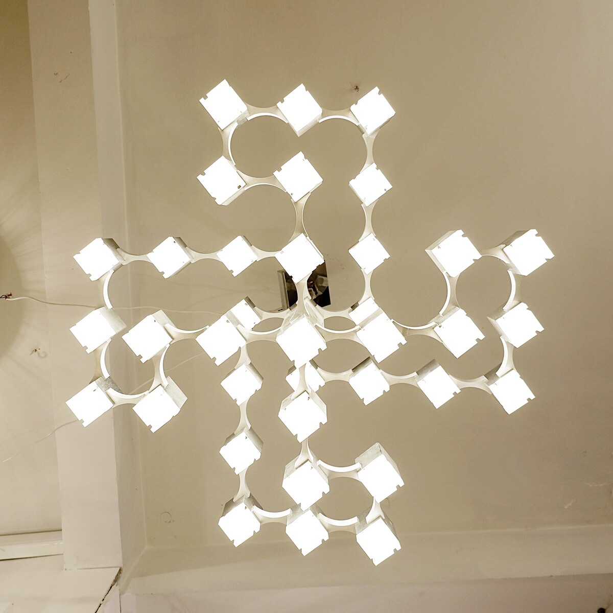 'Cubic' Chandelier 37 Lights by Gaetano Sciolari, Italy, 1970s