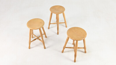 Danish Stool in Beech, C.1960