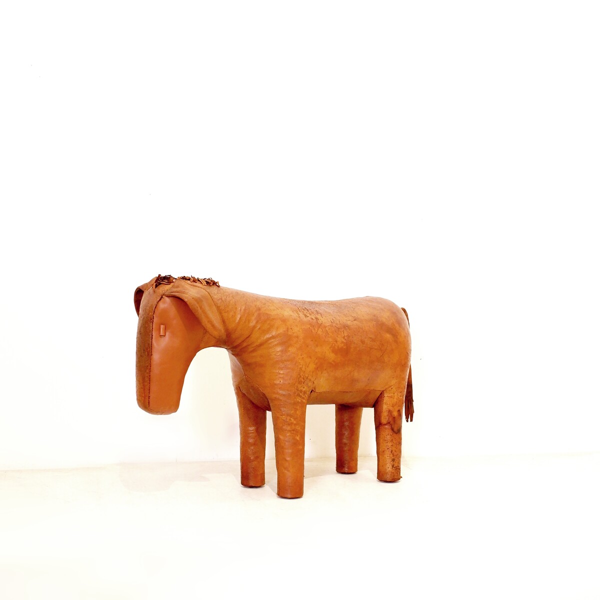 Dimitri Omersa Donkey Leather Footstool, England, 1960s-70s