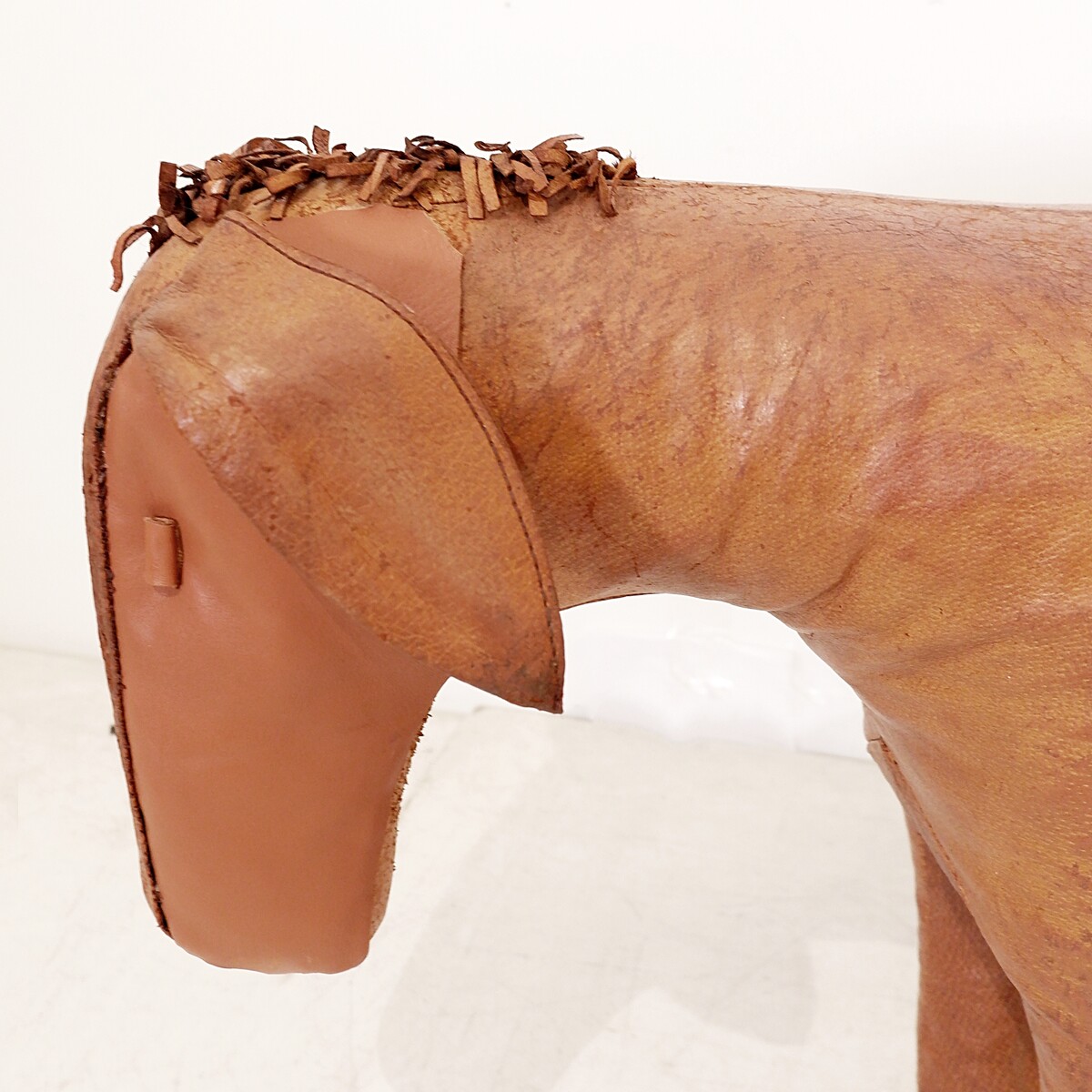 Dimitri Omersa Donkey Leather Footstool, England, 1960s-70s